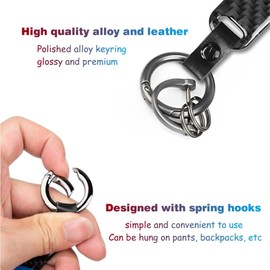 QOMAGO Car Carbon Fiber Keychain Comes with exclusive car logo pattern Compatible with AMG C63 C43 C300 CLA CLS CLA GLA GLB GLC GLE E63 E53 E43 A45 A35 .etc Fashion Sports Keychain Keyring