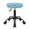KKTONER Round Rolling Stool Height Adjustable Stool PU Leather Chair