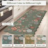 Collive Anti Fatigue Kitchen Mats, Scalloped Green Floral Kitchen Rugs