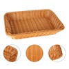 GOYADA 3PCS Rectangular Handmade Wicker Storage Baskets, 35x25x7cm Poly Wicker