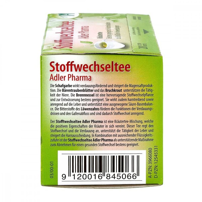 ADLER Stoffwechseltee Filterbeutel 20 St