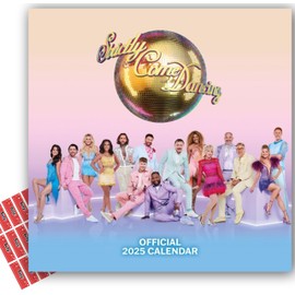 Strictly Come Dancing Calendar 2025 Square Wall Calendar Strictly with FREE Organisational stickers included