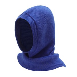 ZLYC Women's Winter Balaclava Knitted Windproof Beanie Hat Hooded Scarf, Solid Royal Blue
