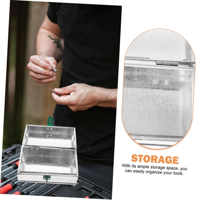 TEHAUX Heavy Duty Iron Tool Box with Lockable Design Portable