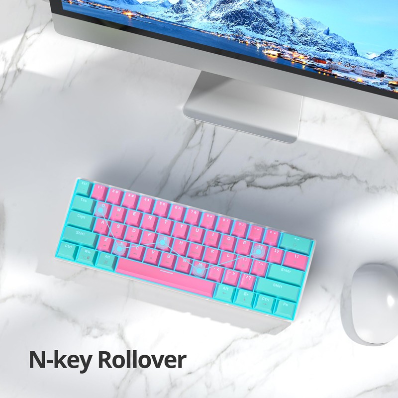 60 Percent Gaming Keyboard 61 Keys Wired Mechanical Keyboard Ultra