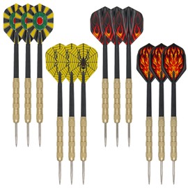 SacJkt Darts, Metal Tip Darts, Professional Steel Darts, Universal Dart Stems and Dart Flights Kit, Darts Assorted Dart Accessories, Throwing Fitting, Shatterproof (Pack of 12, 15.2 cm)