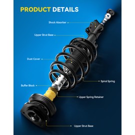 ‌PHILTOP Rear Shock Assembly for 2014-2019 Toyota Highlander 2010-2022 Lexus RX350 2010-2022 Lexus RX450h 2018-2022 Lexus RX350L 2018-2022 Lexus RX450hL 37361 * 2 - Quick Fit Suspension Replacement‌