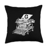 LETTER G Old Typewriter Initial G Throw Pillow