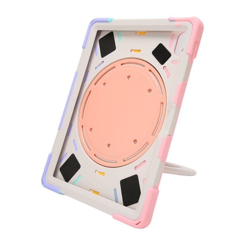 Tablet Case Silicone Hard PC Precise Cutouts Adjustable Strap 360