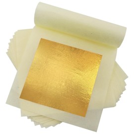 dshyuauoci Edible Gold, 10 Pieces 24 K 9 x 9 cm Gold Leaf Food Grade for Food Use Craft Decoration Perfect for Decorating Cakes Wine Ice Cream Use in the Kitchen, media