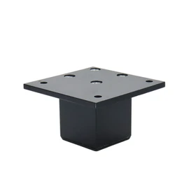 Wealrit 4 Pcs Metal Furniture Legs 2inch Tall Square Tube Cabinet Feet Table Support Legs Sofa Bed Leveling Feet(Black)
