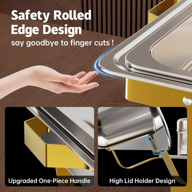 IMXSUMDA 2-Pack Chafing Dishes for Buffet with Glass Lids –
