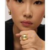 PAVOI 14K Yellow Gold Plated Chunky Domed Statement Ring for