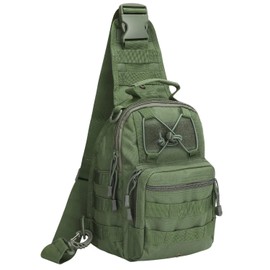 G4Free Lightweight Tactical Assault Small One Strap Sling MOLLE Backpack (B-Army Green)