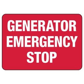 Generator Emergency Stop Safety & Compliance - OSHA & ANSI Compliant Machine Warning Metal Tin Sign - 12x16 Inch