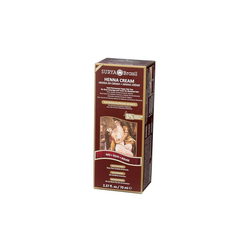 Surya Brasil Products Henna Cream, Red, 2.37 Fluid Ounce