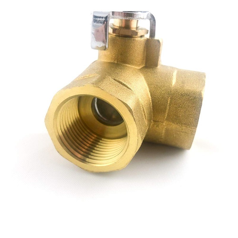 QWORK Series 3-Way (L-Port) Ball Valve, Lever Handle, NPT Female