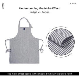 Encasa XO Adjustable Kitchen Apron with Pockets and Towel Holder Recycled Cotton Home Restaurant Men & Women Cooking Baking, Tickt Navy