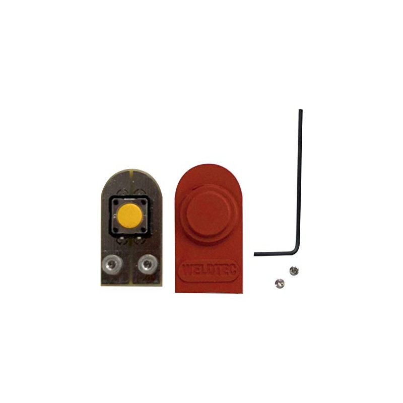 Weldtec SS-1F Flat Button Switch & Rubber Cover Boot, Momentary