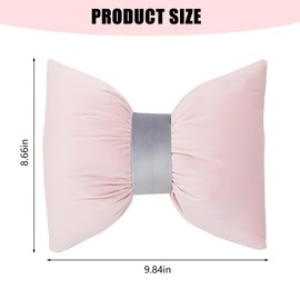 FALVFUN Bow Car Headrest Pillow, Comfortable Cute Vehicle Seat Neck Driving Support Cushion with Adjustable Buckle, Butterfly Knot Auto Neck Relief Pillow, Universal for SUV Truck Sedan (Pink)