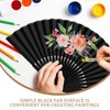JOOTUEPO Black Folding Hand Fan, 2 Pack Black Silk Fabric