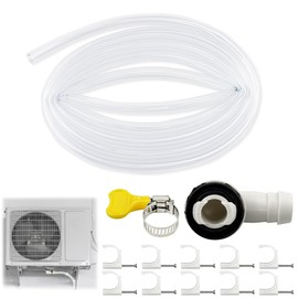 Esamploe 11Pcs Air Conditioner Drain Hose Kit,10FT Ac Drain Hose Kit with Steel Nail Hose Clips,3/5" Portable Ac Drain Hose Connector,Portable AC Hoses for Universal Mini-Split and Window AC