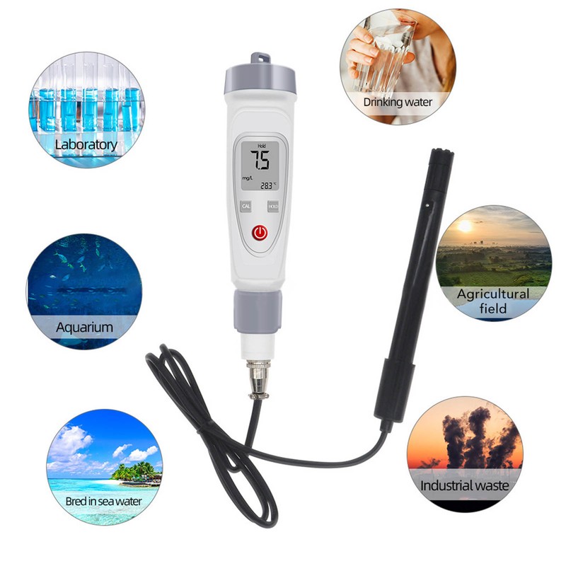 Water Quality Tester Backlight Portable Dissolved Oxygen Meter Analyzer Aquaculture