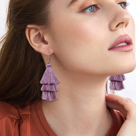 Purple Dangle Earrings for Women Boho Earrings for Women Long Tassel Earrings Earrings Jewelry Gifts for Women
