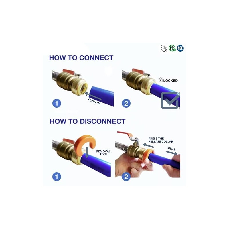 1 Piece XFITTING 1/2" Push Fit x 1/2" PB (polybutylene)