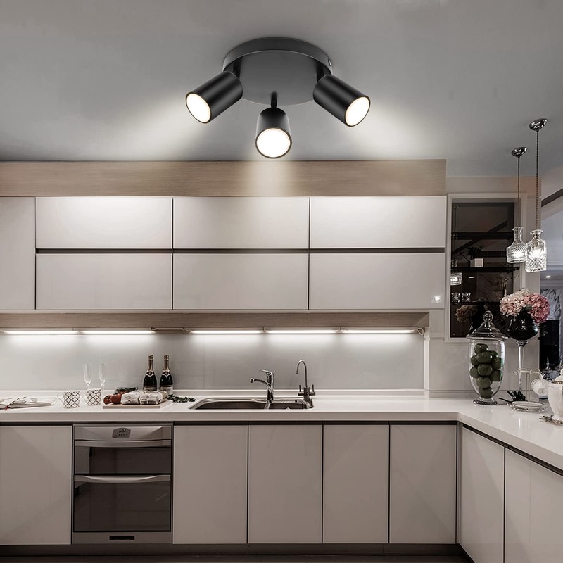 Dehobo Ceiling Spotlight Indoor in Matt Black - 3 Adjustable