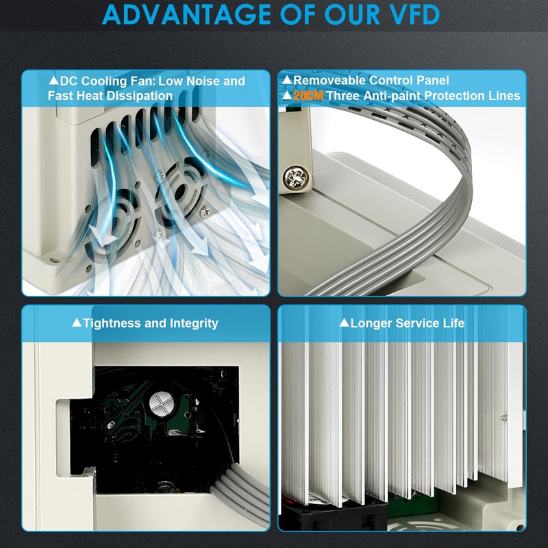 XCFDP AC 220V/2.2kw 3HP Variable Frequency Drive,12A VFD Inverter Single