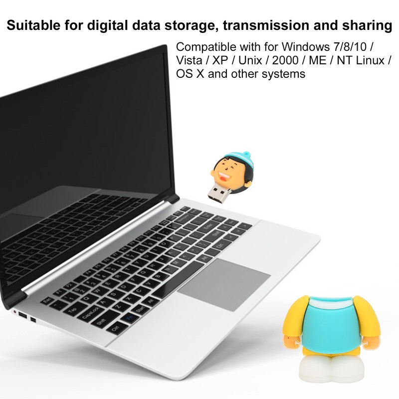USB Flash Drive 16GB/32GB/64GB/128GB Cute Cartoon Boy Portable Storage Memory