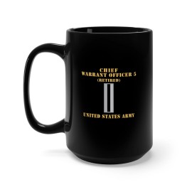 MIP Black Mug 15oz - Army - Chief Warrant Officer 5 - CW05 - Retired - Flat - X 300
