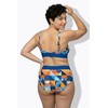Ulla Popken Bikini con Fantasia a Quadri, Coppe morbide e