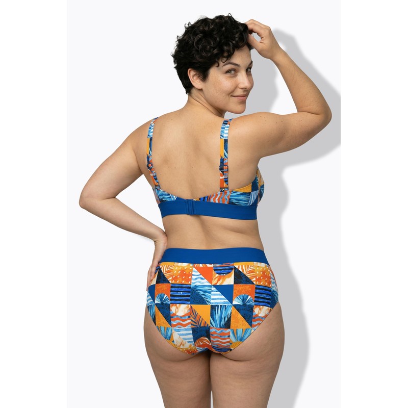 Ulla Popken Bikini con Fantasia a Quadri, Coppe morbide e