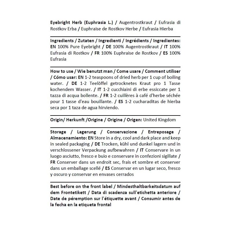 Eyebright Herb (Euphrasia L) - Health Embassy (50g)