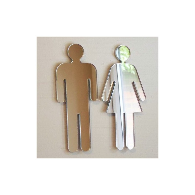 Super Cool Creations Mirrored Male & Female Toilet Door Signs