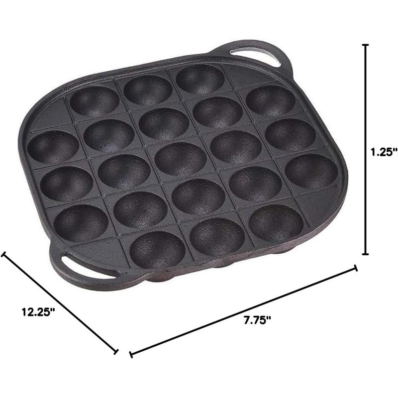 JapanBargain 1795, Takoyaki Pan Cast Iron Takoyaki Maker Skillet Griddle