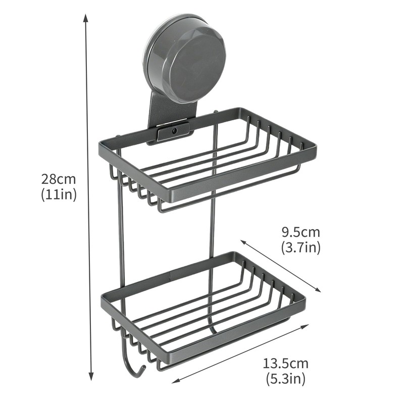 Shampoo Bar Holder for Shower, 2-Tier Carbon Steel Soap Dish