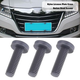 EMSea Nylon Number Plate Screws M6 x 20mm Rear License Plate Screws Compatible with Toyota Compatible with Lexus Compatible with Honda Grey Pack of 10