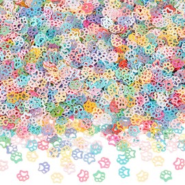 OLYCRAFT 9500pcs Paw Print Glitter Sequins 6x7mm Resin Fillers Cat Paw Sequin Nail Art Decorations Resin Epoxy Fillers Art Craft Paint Glitters for Jewelry Making DIY Crafting Manicure Decorations