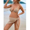 Verdusa Women's 3 Piece Maternity Bikini Sets Tie Backless Triangle