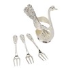 Swan Base Holder Forks Set Aluminum Silver Fashion Rustproof Decorative