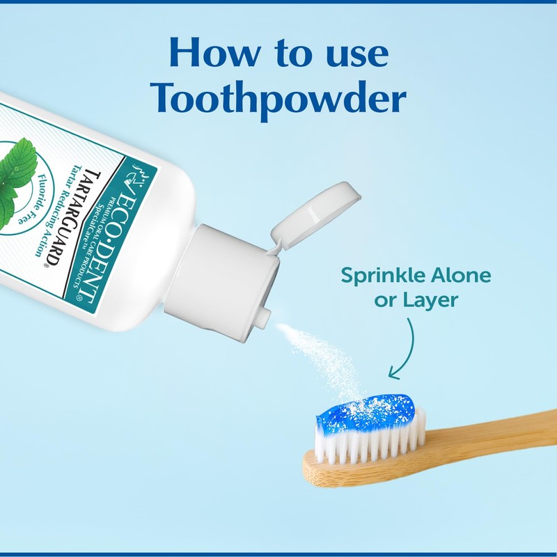 Eco-Dent TartarGuard Baking Soda Toothpowder - Enzyme Cleaning Action for