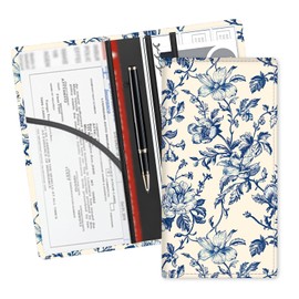 ADUQLZUX Leather Car Registration and Insurance Card Holder, Cute Car Accessories Vehicle Glove Box Car Organizer for Documents, Cards, License Beautiful Boho Flowers