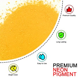 Matio Neon Pigment Powder, 1.8oz/ 50g Amber Orange Highly Fluorescent Nail Powder Iridescent Mica for Epoxy Resin, Soap Making, Candle Dye, Bath Bomb, Nails, Tumblers, Slime, Painting,DIY Craft