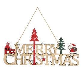 CHEERYMAGIC Wooden Christmas Decorations, Christmas Plaque Sign Door Hanging Sign, Christmas Santa Tree Ornaments Ceiling Window Decorations for X-mas Home Room Indoor Outdoor Decor A6-SDZMP