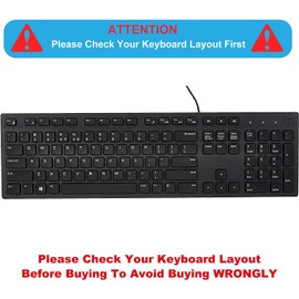Keyboard Cover Skin for Dell KM636 KB216 KB216t KB216d KB216p Wired & Wireless Keyboard, Dell Optiplex 5250 3050 3240 5460 7450 7050, Dell Inspiron Desktop 24" 27" 5400 5490 7700 7790 3475 3670 3477