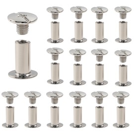 Hitefu 30 Set Chicago Screws, M5 x 12mm Binding Screws with Phillips Head, 1/2 Inch Button Rivets for Leather, Belt, Bookbinding