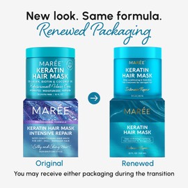 MAREE Deep Conditioning Hair Mask for Damaged Hair Treatment – Keratin Hair Care for Hydrating Growth Repair Moisturizing – Dry Curly Color Refreshing – Tratamiento Mascarilla Para el Cabello Seco
